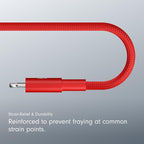 Beats USB-C to Lightning Woven Cable Fast Charging Durable/Tangle-Free Compatible Charger for Apple Devices with Lightning Ports (1.5 m, 5 ft) - Rapid Red