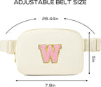 Gitus Personalized Gifts Birthday Gifts for Girls Fanny Pack Cross Body Bags with Initial Letter Preppy Stuff Gifts for Her Girlfriend Wife Sister Friends Mom (Ivory-W)