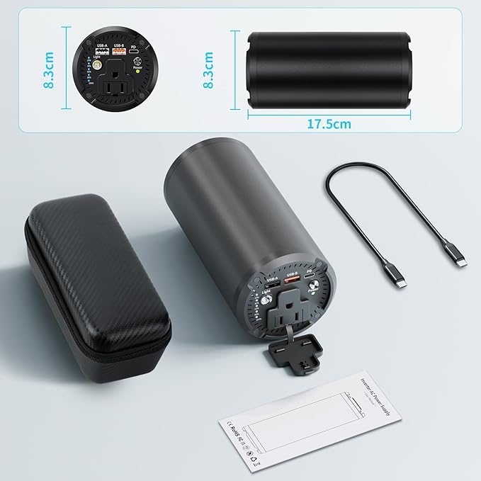 Portable Charger Laptop Power Bank With AC 100W Outlet,65W PD External Battery Pack Charger,Universal 98Wh/27000mAh lightweight Charger Power Station for Outdoor,travel,Camping,Home Office Emergency