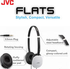 JVC Flats On-Ear Wired Headphones - Flat Foldable Design - 30mm Driver for Powerful Sound - Soft Ear-Pads for Comfort – Steel Headband - Lightweight & Portable - PC/Laptop/Gaming - 3.5mm Slim Plug
