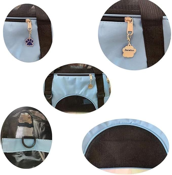 ZaneSun Cat Carrier,Soft-Sided Pet Travel Carrier for Cats,Dogs Puppy Comfort Portable Foldable Pet Bag Airline Approved (Small Blue)