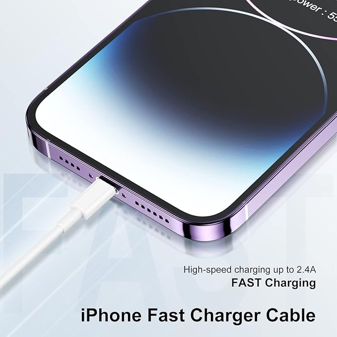 Susnwere Extra Long iPhone Charger Cable 15 ft/5M,[Apple MFi Certified] USB to Lightning Cable15 ft, iPhone Fast Charging Cord for Apple iPhone 14/14pro/13/12/11/11Pro/11Max/ X/XS/XR/XS Max/8/7,iPad