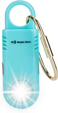 135dB Rechargeable Mutual SOS Paging Personal Alarm Non Slip Grip Keychain Siren for Women. Built-in Ultra-Bright Flashlight. Emergency Alerts Loud Sound Hiking Bear Alarm. Aqua