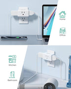 Multi Plug Wall Outlet Extender 2 Pack, VINTAR Electrical Multiple Outlet Splitter, 3 Way Plug Adapter, Small Wall Expander for Home Office Dorm Cruise Ship Travel Essentials