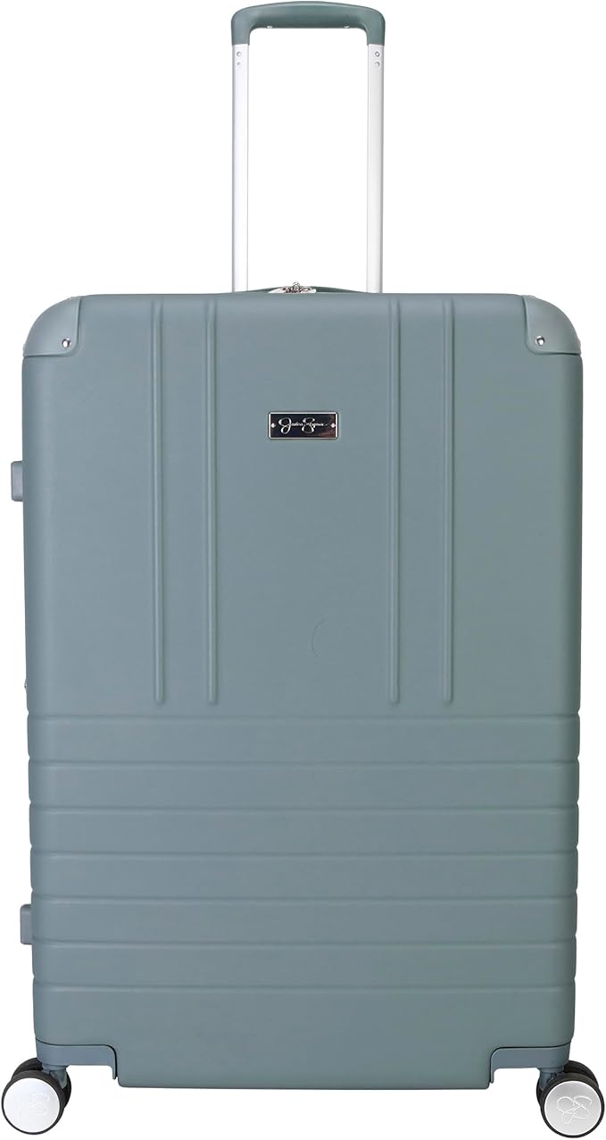 Jessica Simpson Countryside 2-Piece Set (21" & 30") Expandable 8-Wheel Spinner Large Checked Luggage Suitcase, Chinois Green