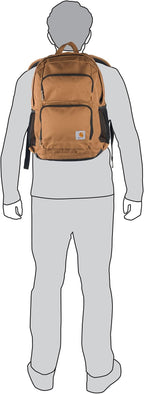 Carhartt 27L Single-Compartment Backpack, Durable Pack with Laptop Sleeve and Duravax Abrasion Resistant Base, Gray