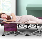 ABORON Camping Cot for Adult 28" Extra Wide, Heavy-Duty 1200D Oxford Cot for Sleeping, Portable Folding Camp Bed with Mat & Carry Bag