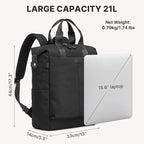 G4Free Protective 16" Laptop Backpack, Large Work Bag for Men Women, Slim Casual Backpacks for Travel, College, Business, Black