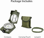 Military Lensatic Compass, Hiking Compass for Survival – Water-Resistant Outdoor Hiking Survival Direction Finder (Metal)