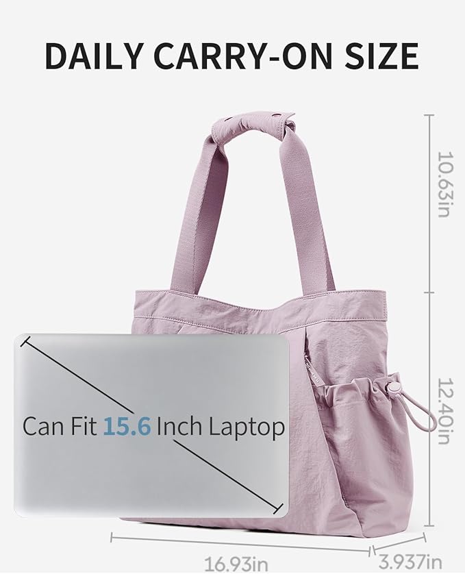 Gym Tote Bag for Women, Lightweight Yoga Mat Bag with Wet Dry Storage Pocket & Multi Pockets