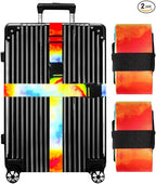 Luggage Straps for Suitcases TSA Approved-2 Pack Bright Personalized Luggage Belt Strap for Suitcase/Carry On Bag Luggage Accessories for Travel (Tie-Dye)