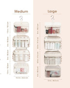 Narwey Hanging Toiletry Bag for Women Travel Makeup Bag Organizer Toiletries Bag for Travel Size Essentials Accessories Cosmetics (Light Checkerboard (Medium))