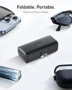 Anker Nano 5,000mAh Portable Charger for iPhone, MFi Certified Built-in Lightning Connector, 12W Compact Battery Pack for iPhone 14/13/12 Series, Black
