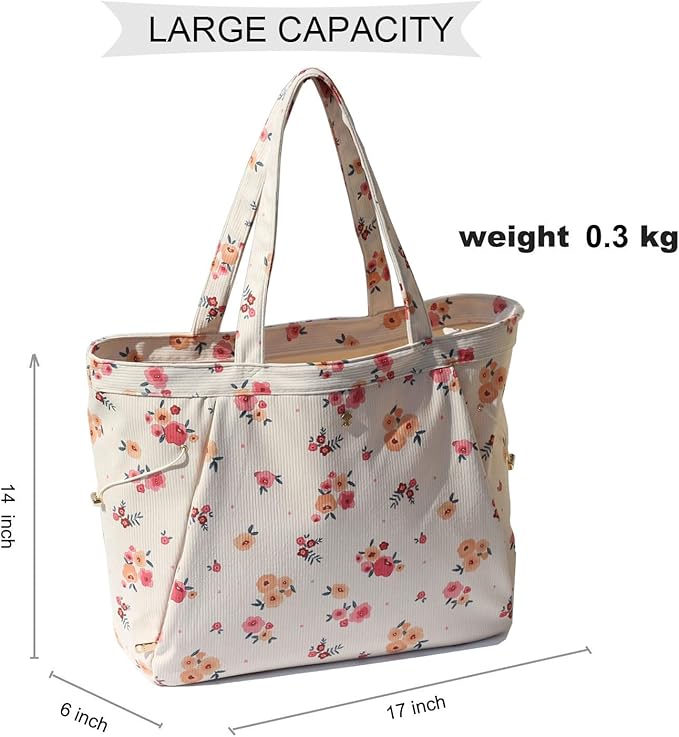 ESVAN Corduroy Yoga Tote Bag Gifts for Women Drawstring Yoga Mat Bag for Office Workout Travel Carryall Pilates Gym