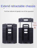Folding Hand Truck Trolley Cart with Extendable Handle for Office and Luggage Moving, Compact and Portable 6-Wheel Design