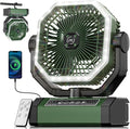 Allsion Camping Fan - 24000mAh Portable Fan, Rechargeable Fan with Light & Remote, Battery Powered Fan 4 Speed Strong Airflow, Desk/Camping/Outdoor/Gym Fan for Office Travel Treadmill Camping Gear