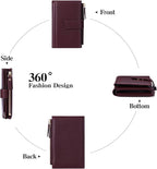 Women's Wallet Ladies Travel Card Wallet Trifold Veagan Leather