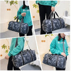 mezhsa Kids Overnight Duffle Bag Girls Boys Sports Gym Bag with Shoe Compartment Wet Pocket Camouflage travel bag(Grey)