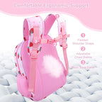RHCPFOVR Kids Backpack for Girls - Girls Backpack 3-8 Ages Strawberry for Kids 15 Inch School Bookbag for Kindergarten Elementary School Bookbag for Girl 1st 2nd Grade
