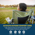 GCI Outdoor Comfort Pro Rocker Camping Chair | Portable Folding Rocking Chair with Durable Armrests & Drink Holder — Loden Green