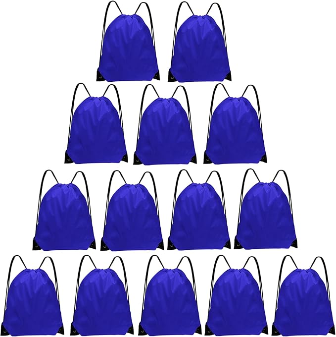 Grneric Drawstring Bags Bulk 14 Pcs Drawstring Backpack Bulk Cinch Bag Sackpack for Men Women Gym (Navy Blue)