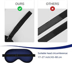 Silk Eye Mask with Adjustable Strap, Satin Blackout Sleeping Mask for Men&Women, Comfortable Blindfold Eyeshade for Night Sleep(Blue)