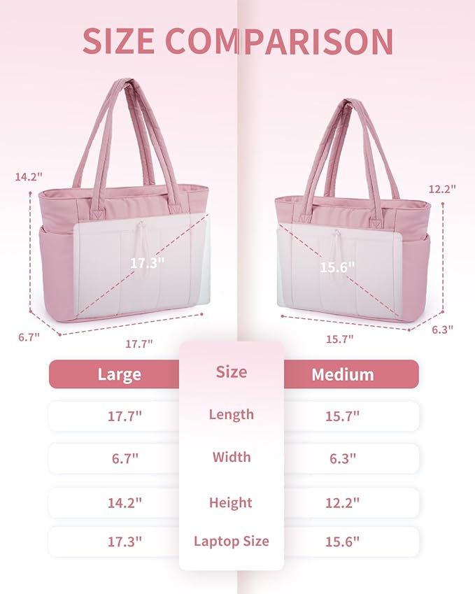 Wandering Nature Puffer Tote Bag with Cup Holder & Laptop Compartment & Trolley Sleeve for Travel, Work, Nurse, Women