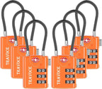 TSA Approved Luggage Locks, Travel Locks Which Also Work Great as Gym Locks, Toolbox Lock, Backpack and More, Orange 6 Pack