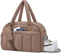 oscaurt Gym Bag for Women Puffer Duffle Bag for Travel Water Resistant Carry On Weekender Overnight Duffel Dance Bag with Shoe Compartment