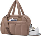 oscaurt Gym Bag for Women Puffer Duffle Bag for Travel Water Resistant Carry On Weekender Overnight Duffel Dance Bag with Shoe Compartment