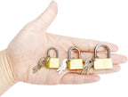 3 Pcs Small Solid Brass Locks with Keys, Mini Key Locks for Luggage Locks, Backpack Small Locks, Gym Locker Padlocks, Jewelry Box Locks… (20-25-30mm)