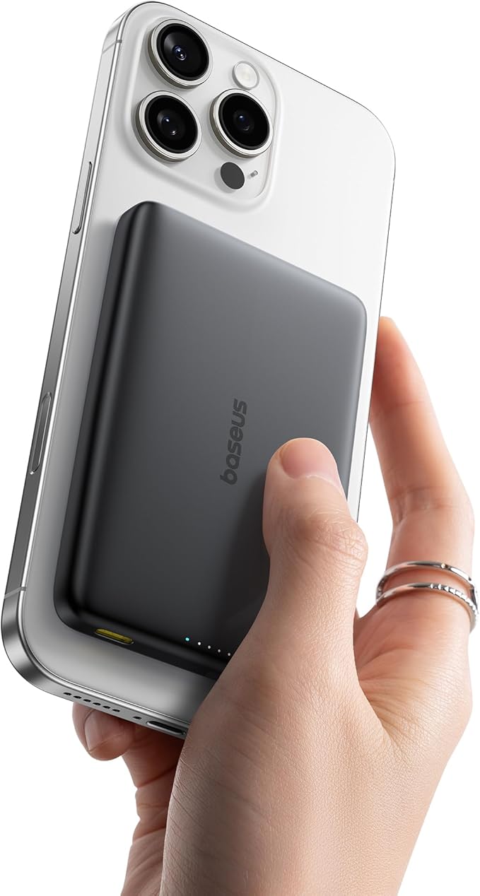 Baseus 0.5" Ultra Slim Qi2 Certified 15W Wireless Power Bank&Baseus Qi2 Certified 15W Wireless Magnetic Power Bank 10000mAh with USB-C Cable