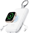 RORRY CharmGo Portable Charger, 10000mAh 20W Fast Charging Portable Charger Power Bank with Built in Cables, Travel Battery Pack for iPhone 17/16/15/14/13/12 and Apple Watch, White