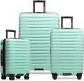 U.S. Traveler Boren Expandable Hardside Rugged Travel Luggage with 8 Spinner Wheels, Mint, 3-Piece Set