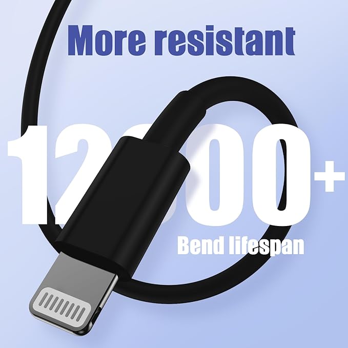 4Pack USB C to Lightning Cable 6FT, Fast Charging Cord for iPhone 14, Replacement for Apple Original Charger Cable for iPhone 14 13 12 11 Pro 11 XS MAX XR 8 7 6s Plus-Black