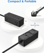 Electrical Outlet Extender Stick, Features 4 USB & 6 Outlets, 19in Flexible Extension Cord Access Hard-to-Reach Outlets, Wall Plug Power Socket Expander Nightstands Sofa Desk