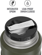 THERMOS Stainless King Vacuum-Insulated Food Jar with Spoon,16 Ounce,Army Green,(Pack of 4)