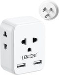 LENCENT EU to US Plug Adapter, European to USA Outlet Adaptor with 2 USB, Europe to American Outlet, 3-Sided Outlet Extender, Wall Tap, Mini Charger Box, Travel Plug Converter