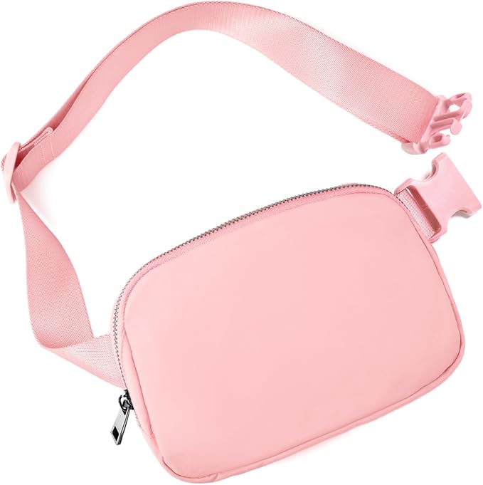 Belt Bag for Women Fanny Pack Crossbody Bags for Women Fashion Waist Packs with Adjustable Strap Gifts for Teenage Girls Women Men (Light Pink)