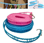 2 Pack Nylon Clothesline Windproof Clothes Drying Rope Travel Clothes Line Portable Laundry Line Hanger Rope for Indoor Outdoor Camping Home Hotel Random Color (Pack of 2 Clothesline(3m & 5m))