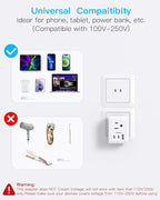 2 Pack US to Japan Plug Adapter, 2 Prong to 3 Prong Outlet Adapter with 3 Outlets 3 USB Ports(2 USB C), Type A Travel Power Converter Plug Adaptor for USA to Japanese Canada Mexico Philippines Peru