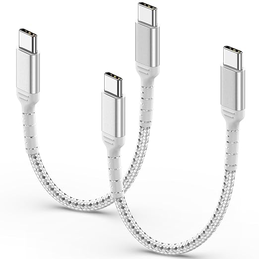 6 Inch USB C Cable for iPhone 16/15 Pro/Max, 2Pack 0.5FT USBC to USBC Cord Type C Fast Charging 60W for Samsung Galaxy S25, USB C Cable Short