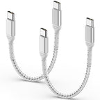 6 Inch USB C Cable for iPhone 16/15 Pro/Max, 2Pack 0.5FT USBC to USBC Cord Type C Fast Charging 60W for Samsung Galaxy S25, USB C Cable Short