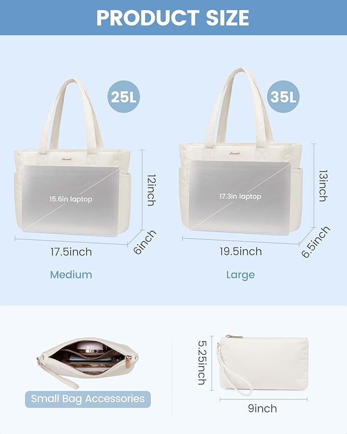 LOVEVOOK Tote Bag for Women, Puffer Work Travel Handbag with Zipper for Teacher Nurse, Quilted Cute Laptop Shoulder Gym Bag