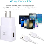 Android Phone Charger Samsung Charger Fast Charging Cord with 10FT USB Type C Cable for Samsung Galaxy S23/S23 Ultra/S22/S21/S20/S20+/S10/S10+/S10e/S9/S9+/S8/S8Plus/Edge/Active/Note 8/9/10/20