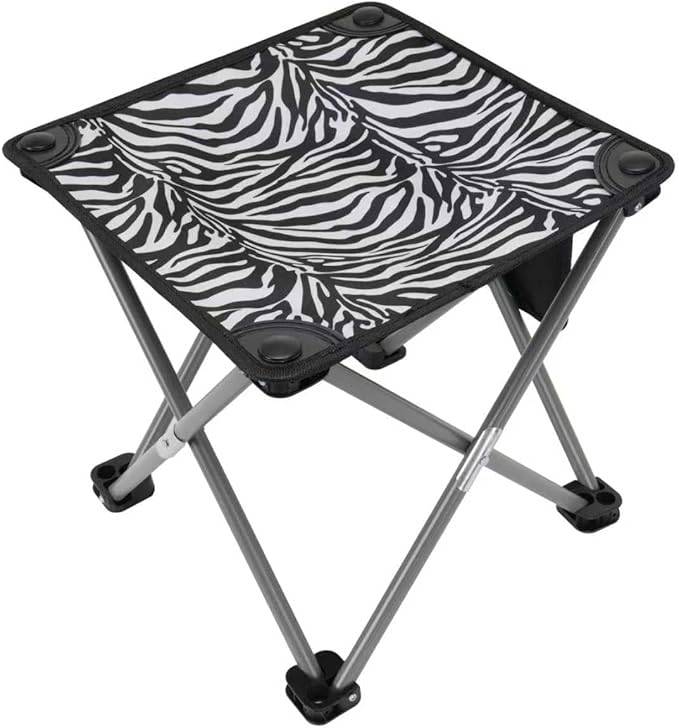 Roptat 2 Pack Camping Stool with Carry Bag (Zebra)