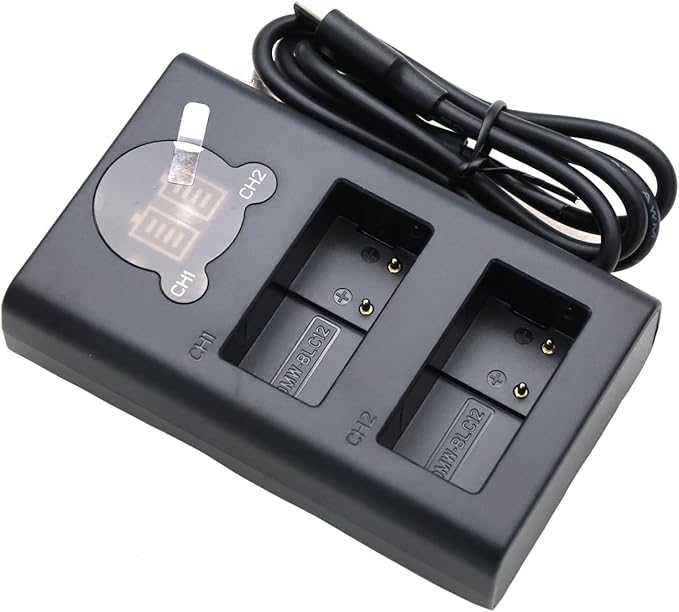 DMW-BLC12 Camera Battery Dual Charger, USB Portable, for G95/G85/G7/FZ1000 BP-DC12 BP-51, Dual Slot Fast Charger, with Micro USB Cable