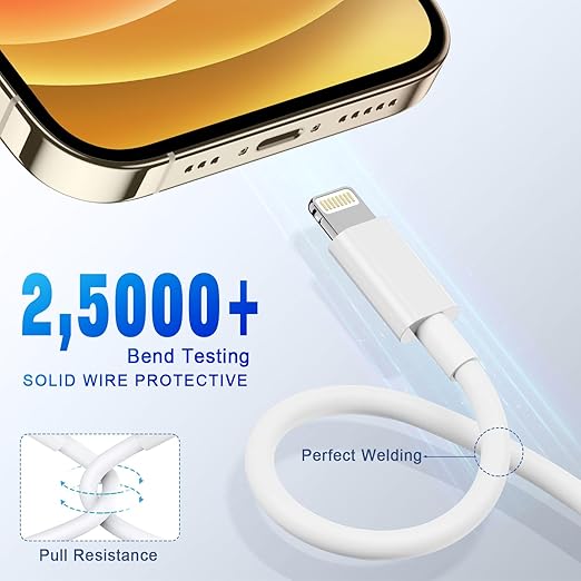 USB C to Lightning Cable [Apple MFi Certified] 2Pack 10FT iPhone Fast Charger Cable Power Delivery Type C Charging Cord Compatible with iPhone 14 13 12 11 Pro Max X XS XR 8 7 6s Plus SE，White