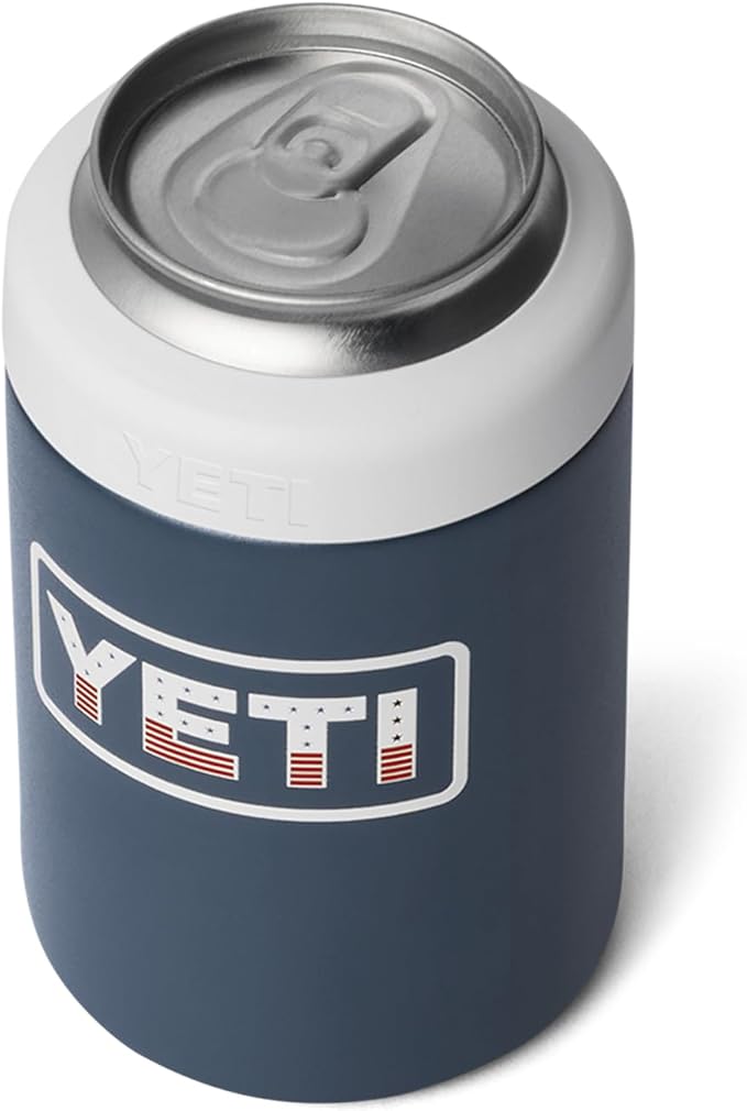 YETI Rambler 12 oz. Colster Can Insulator for Standard Size Cans, Navy/White/Badge