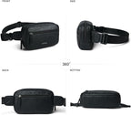 LATMAP 2L Fanny Packs Everywhere Belt Bag Small Fashion Crossbody Waist Pack Faux Leather Waterproof Sling Chest Bag For Women Trendy Black